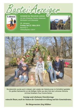 Sonnige und erholsame Osterfeiertage wünscht Ihnen
