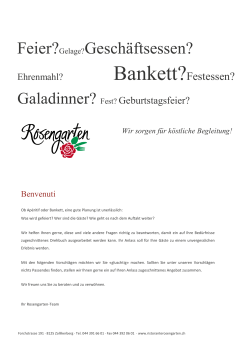 Bankettdokumentation - Ristorante Rosengarten