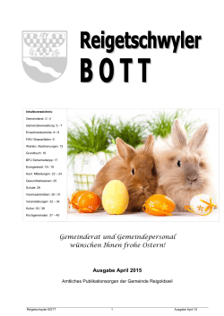 Gemeinderat und Gemeindepersonal wünschen Ihnen frohe Ostern!