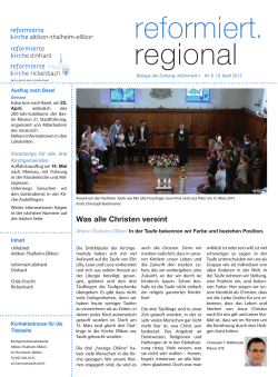 Chileblatt Nr. 8/2015 mit regionaler Titelseite - Altikon