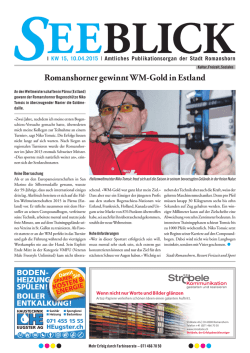 Seeblick-Ausgabe vom 10.04.2015