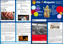 VHS-Magazin 1. Halbjahr 2015 - Volkshochschule Hachenburg e.V.