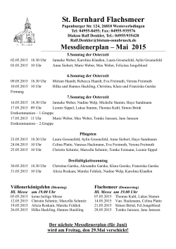 Messdienerplan Mai 2015 - St.-Bernhard-WOL