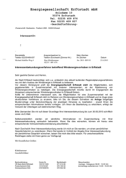 Interessenbekundungsverfahren Windenergie