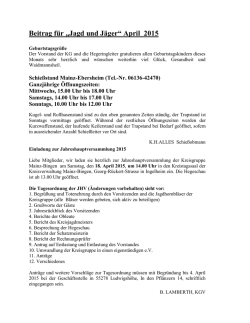 Jagdliches Brauchtum - Kreisgruppe Mainz