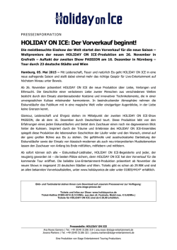 HOLIDAY ON ICE: Der Vorverkauf beginnt!