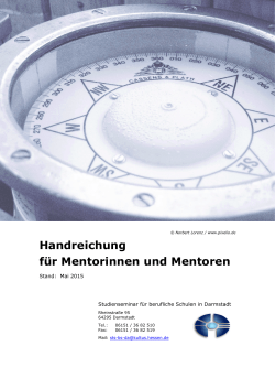 Handreichung f&uuml;r Mentorinnen und Mentoren