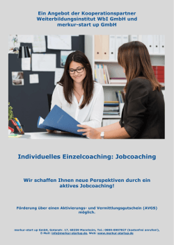 Individuelles Einzelcoaching: Jobcoaching