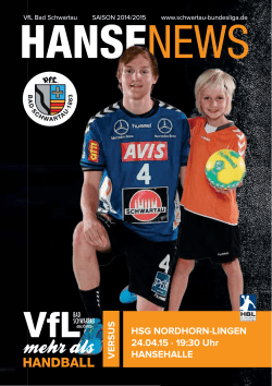 ausgabe 17 (Download) - VfL Bad Schwartau Bundesliga Handball