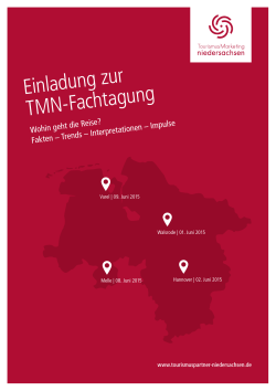 Einladung zur TMN-Fachtagung - Tourismuspartner Niedersachsen