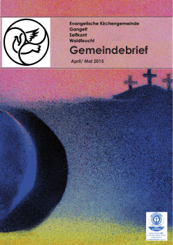 April / Mai 2015 - Evangelische Kirchengemeinde Gangelt, Selfkant