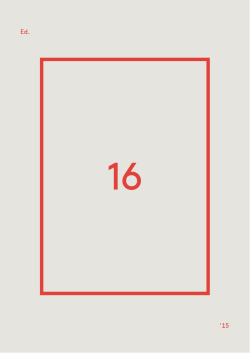 Edition No. 16/2015 - Berliner Festspiele