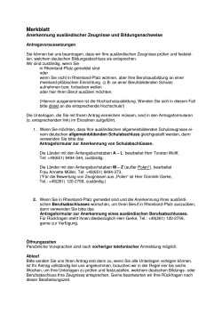 Merkblatt Stand Mai 2015 - in Rheinland
