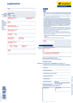 Legitimation f&uuml;r Kontoinhaber und Verf&uuml;gungsberechtigte