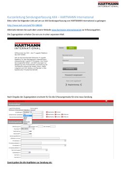 Kurzanleitung Sendungserfassung AX4 &ndash; HARTMANN International