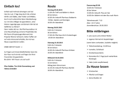 Einfach los! Route Bitte mitbringen Zu Hause lassen