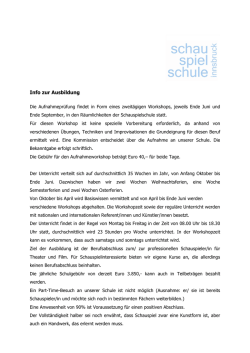 Infobrief - Schauspielschule Innsbruck
