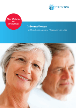 Informationsbroschüre für Pflegeberater und