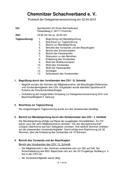 Protokoll der Delegiertenversammlung am 22.04.2015