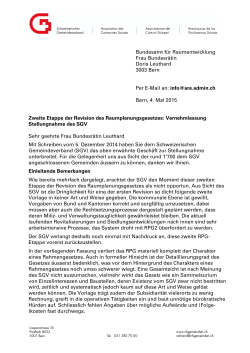 Stellungnahme SGV - Schweizerischer Gemeindeverband