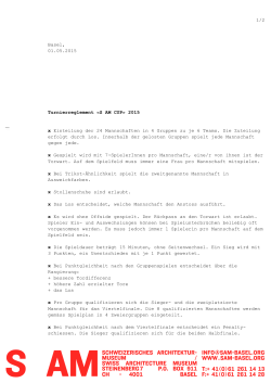 1/2 Basel, 01.05.2015 Turnierreglement «S AM CUP» 2015 x