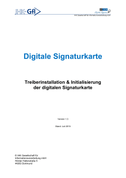 Treiberinstallation & Initialisierung der digitalen Signaturkarte