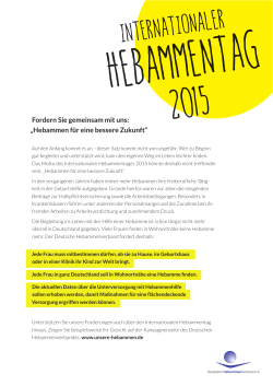 Flyer Hebammentag 2015 - Landesverband der Hebammen NRW