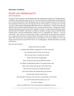 Gold um Mitternacht - Eine Interpretation
