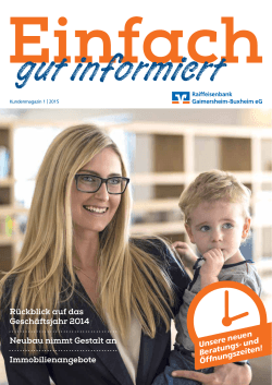 Ausgabe 1/2015 - Raiffeisenbank Gaimersheim