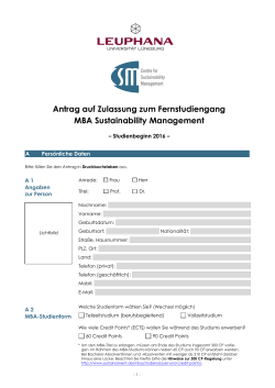 Bewerbung ausfüllen - CSM | Leuphana Universität Lüneburg