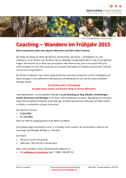 Coaching – Wandern im Frühjahr 2015