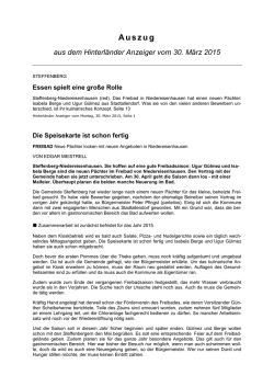 Neh - Verpachtung Freibad Neh - Die Speisekarte ist schon fertig