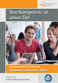 Ihre Kompetenz ist unser Ziel - Zentrum für Schlüsselkompetenzen