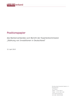 Positionspapier als PDF - Bundesverband deutscher Banken