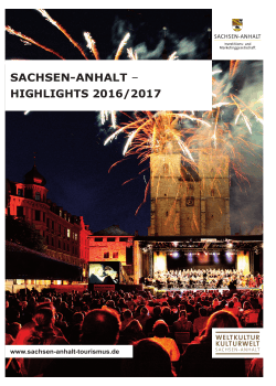 SACHSEN-ANHALT – HIGHLIGHTS 2016/2017