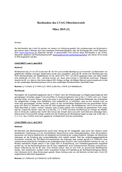 Rechtssätze des LVwG Oberösterreich März 2015 (3)