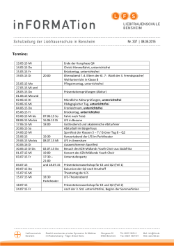 inFORMATion Nr. 337 vom 08.05.2015