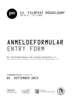 Anmeldeformular - Filmfest Düsseldorf