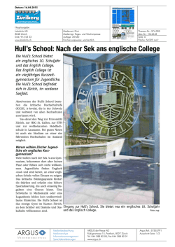 Hull`s School: Nach der Sek ans englische College