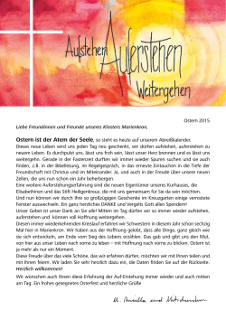 Osterbrief 2015 - Abtei Marienkron
