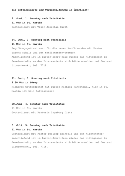 Gottesdienste u. Veranstaltungen - foer