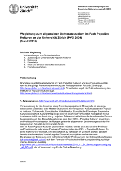 Doktorat  - Institut f&uuml;r Sozialanthropologie und