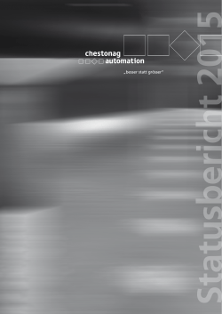 Statusbericht 2015 - Chestonag Automation AG