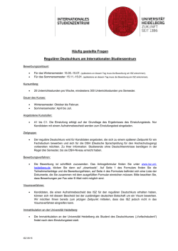 Informationsblatt zum regul&auml;ren Deutschkurs