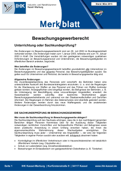 Merkblatt zum Bewachungsgewerberecht - IHK Kassel