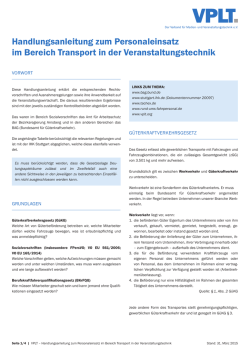 Handlungsanleitung zum Personaleinsatz im Bereich