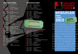 SPIELPLAN - Berliner Kriminal Theater