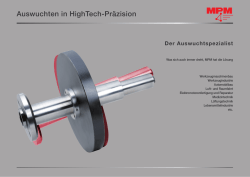 Auswuchten in HighTech-Präzision