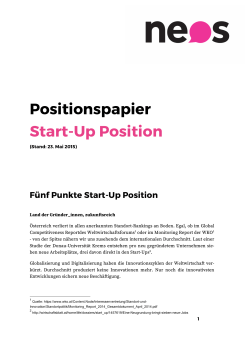 Positionspapier Start-Up Position