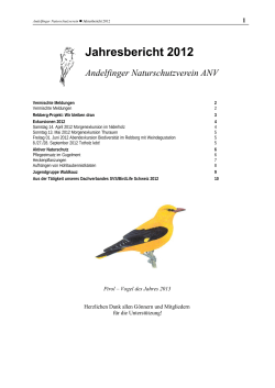 ANV_Jahresbericht_2012 - Andelfinger Naturschutzverein